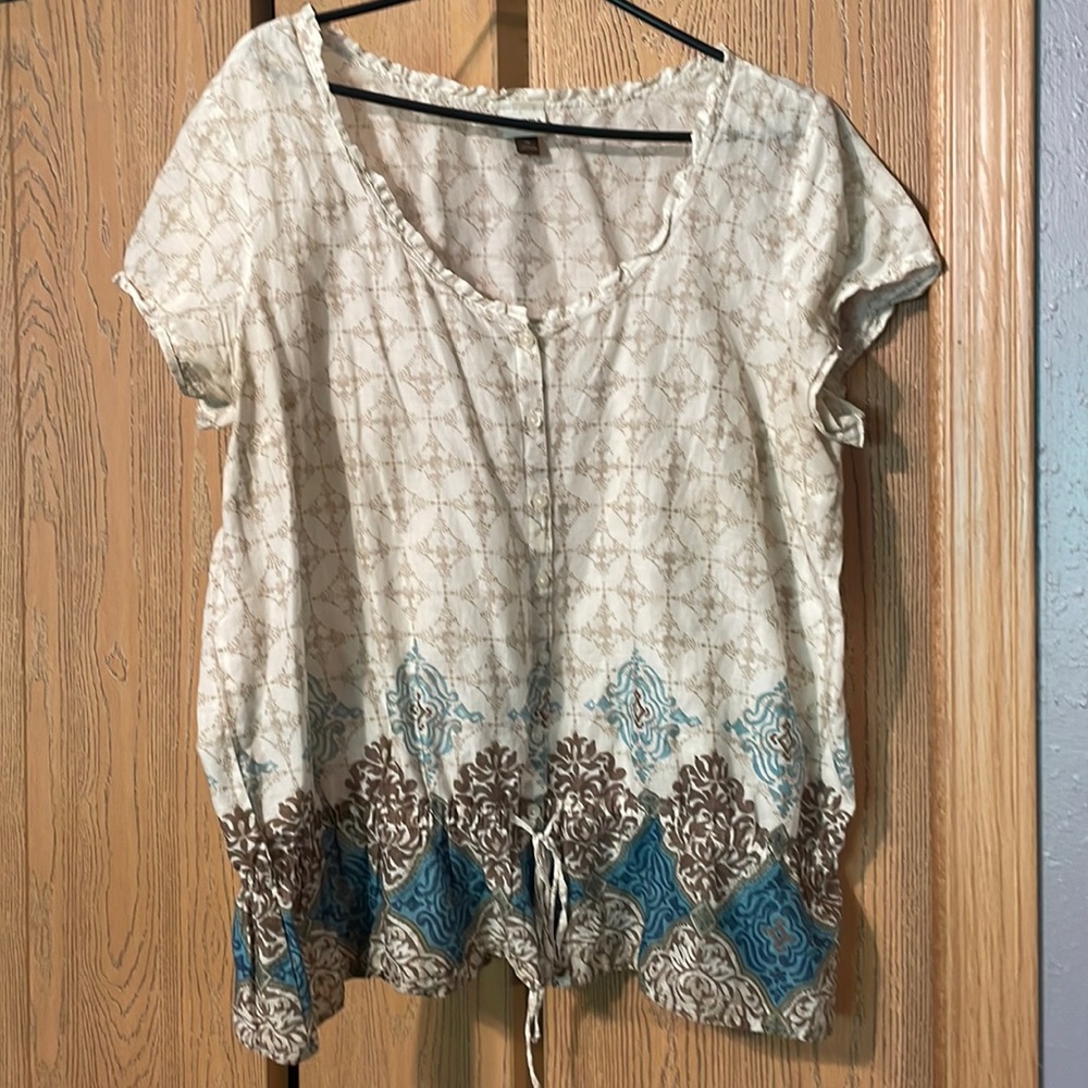 Geometric blouse with cinched bottom. Sonoma size XL